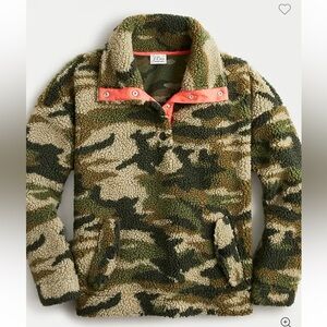 J. Crew Vintage Fleece Women's Camouflage Sherpa Pullover / small